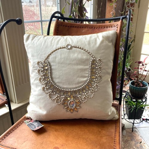 Ivory cream taffeta pillow - cream,