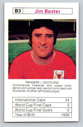 Jim baxter 1980 ace - jim, card