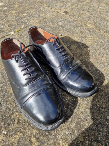 Mens black leather parade - black,