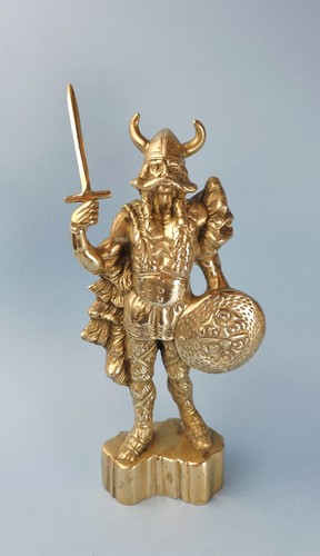 Solid brass figure - brass, norsman