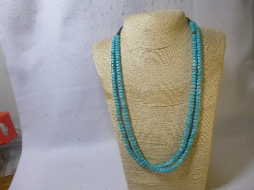 Turquoise and silver heishi - turquoise,