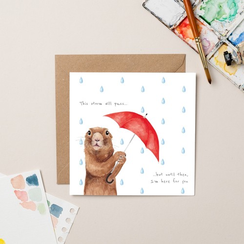 Sympathy card weasel umbrella - sympathy,