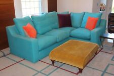 loaf clouds model blue cotton corner sofa suite new£4000