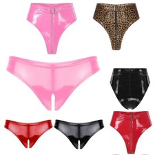 UK Womens PVC Leather Briefs