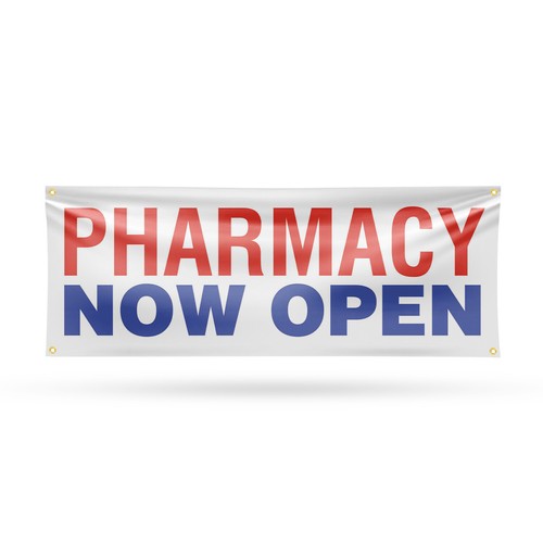 Pharmacy now open vinyl banner - pharmacy,