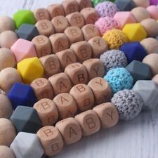 Natural Wooden Beads Holder Baby Pacifier Clips Dummy Chain