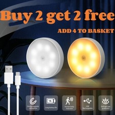 Wireless LED PIR Motion Sensor Light Battery Wall Cabinet Stair Night Lamp 8 LED