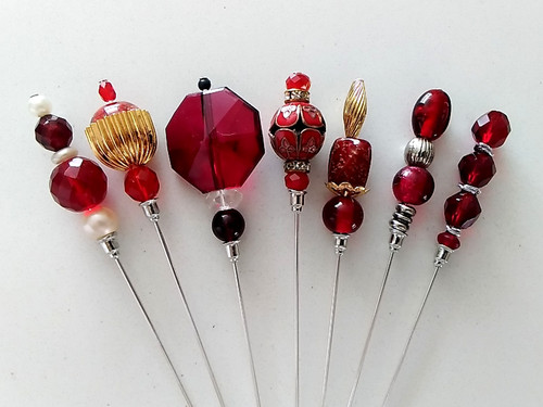 Vintage bead hat - hat, pins