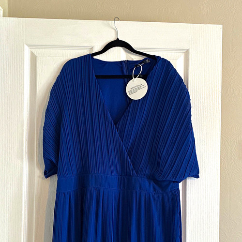 Boohoo blue pleated neck - boohoo,