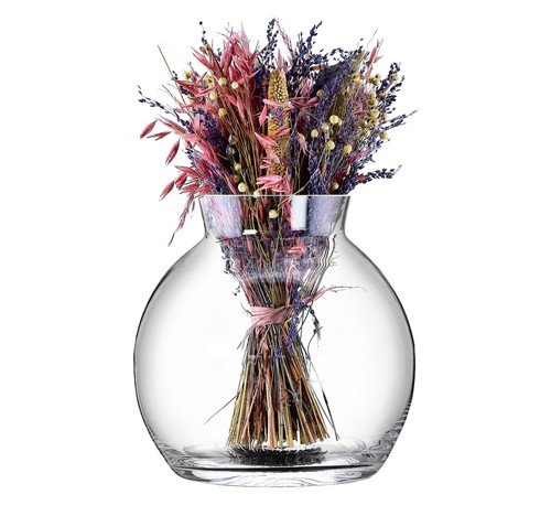 Clear rounded glass vase - clear,