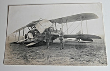 ORIG REAL PHOTO POSTCARD ROYAL FLYING CORPS WW1 CRASHED PLANE PILOT LT. SILVERS