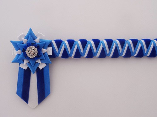 Blue and white - and,