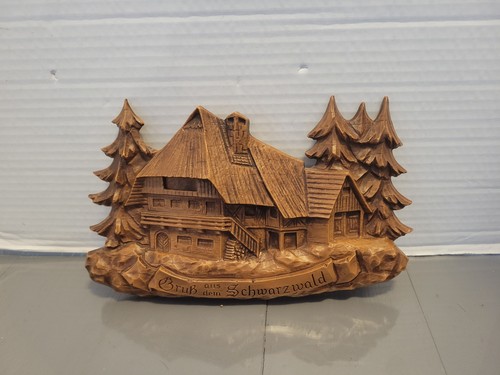 Vintage black forest carved - black,