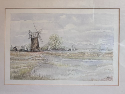 Watercolour landscape norfolk - landscape,