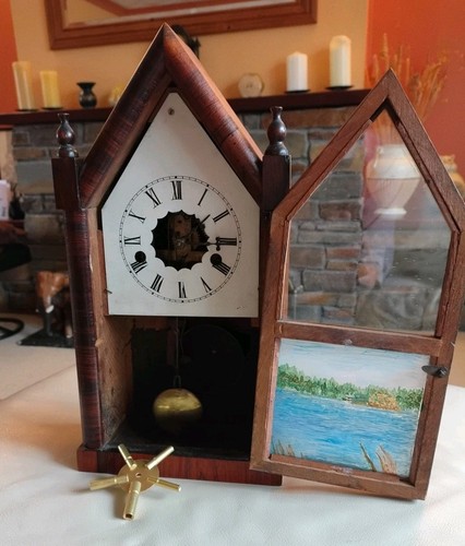 Antique mantle alarm clock - mantle,