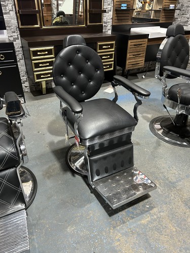 Modern black barber chair - barber,