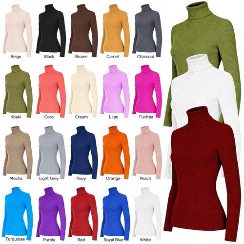 Women ribbed polo turtle - ribbed,