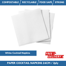 200 Cocktail Napkins 24cm 2-Ply Paper Serviettes For Bars, Restaurants, Parties