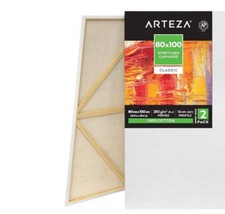 2 Pack Large Arteza Artist Canvas - 100% Cotton Primed Classic Stretched- 30"x40