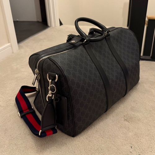 Gucci black monogram duffle - gucci,
