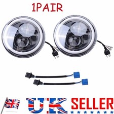 2X 7" LED Headlight Halo Angel