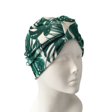 White green leaf - print, turban
