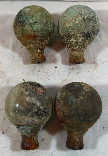 Antique brass spherical ball - antique,