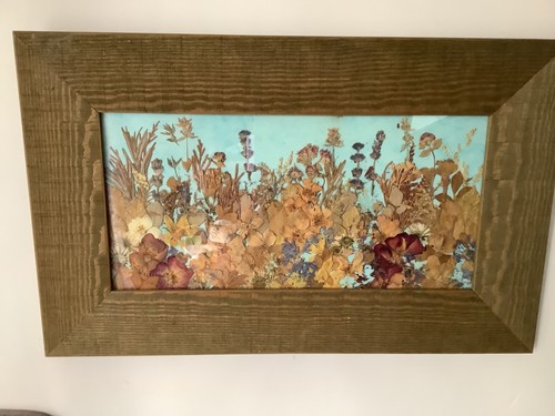 Pressed flower picture wooden