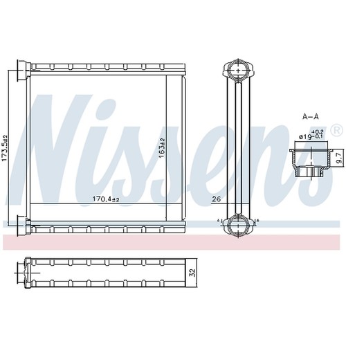 Heater matrix 707278 nissens - matrix,