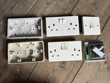 Cheap Mixed Electric Electrical Bundle Job Lot 2 Gang Sockets Switches Back Box