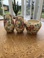 Set Of 3 Ben Thomas Porcelain Vases. Sponge Ware