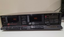 Retro Vinatge AKAI HX-A351W double cassette deck one touch high speed dubbing