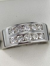 Heavy Platinum Two Row Diamond Ring 1.00 Carat Of Top Quality 15.03 Grams!!!