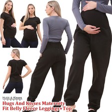 New Women Fleec High Waist Legging Pregnant Belly Support Maternity Trousers top