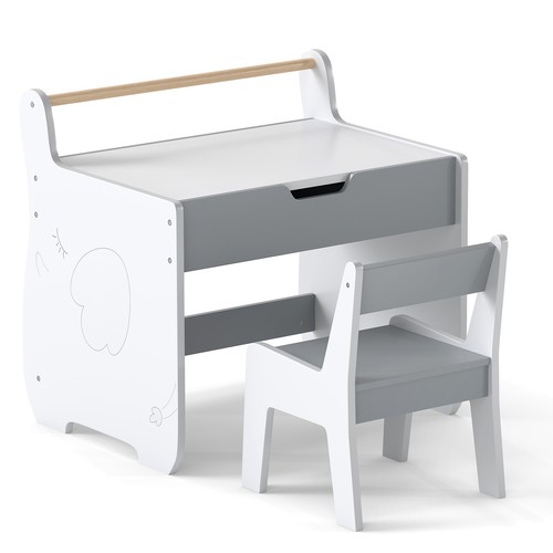 Kids white wood table - kids,