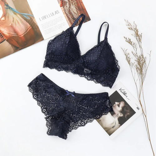Women floral lace bra panties - women,