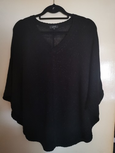 Jcl neck knitted poncho - jcl, v-neck