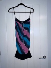 Grab dress black teal pink