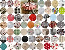 140CM ROUND CIRCLE TABLE CLOTHS PVC OIL VINYL CLOTH PLAIN PRINTED PARTY EVENTS