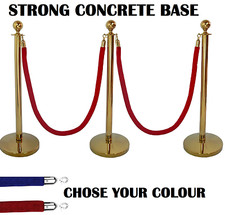 3 X BRASS QUEUE BARRIER POSTS