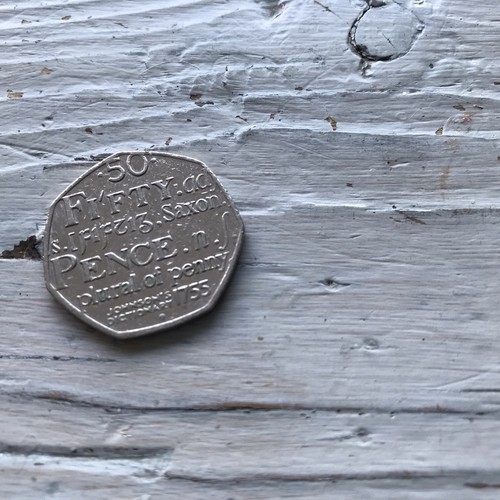 Fifty pence 50p coin saxon - pence,