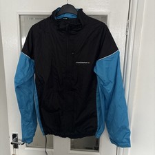 Muddyfox Cycling Jacket XLBlack/Blue Full Zip Biking Windbreaker Mens