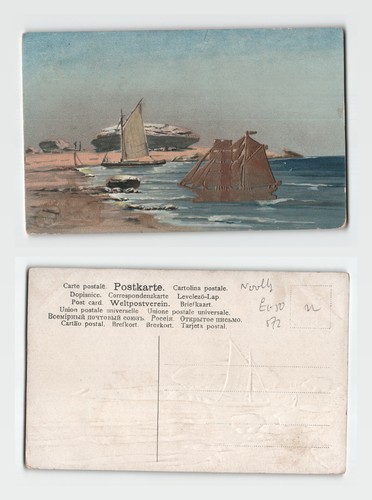 Postcard embossed maritime - postcard,