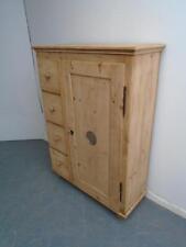 A Victorian Antique/Old Pine Shallow 4 Drawer Food Cupboard to Wax/Paint