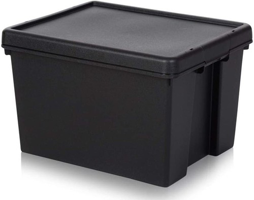 45l black heavy duty storage - black,