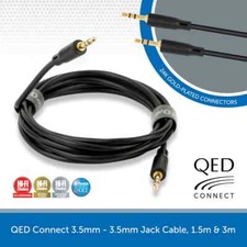 QED Connect 3.5mm Jack to Jack Aux Cable Audio Interconnect Lead 1.5m & 3m