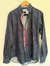 Blue paisley design shirt mens