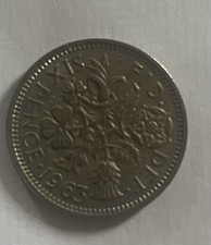 1963 UK 6 Pence Coin QEII