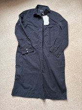 Toast Cotton Shirt Dress Women’s Size 12 Navy Blue With Pockets