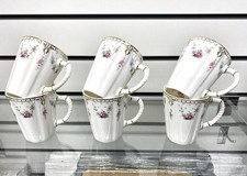 Crown Derby Coffee Mug Royal Antoinette Set of 6 Tea Coffee Fine Bone China